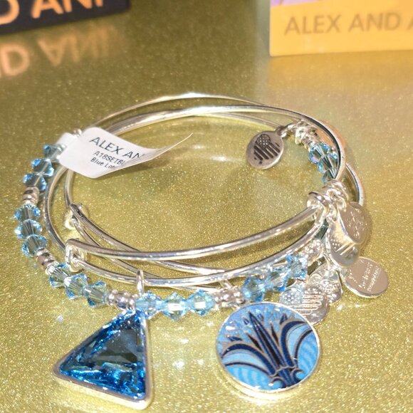 Alex and Ani Blue Lotus Bracelet - Picture 4 of 4